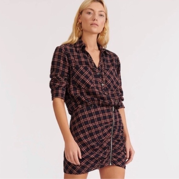 Veronica Beard |Karen Dress in Navy Multi Plaid - Picture 1 of 7